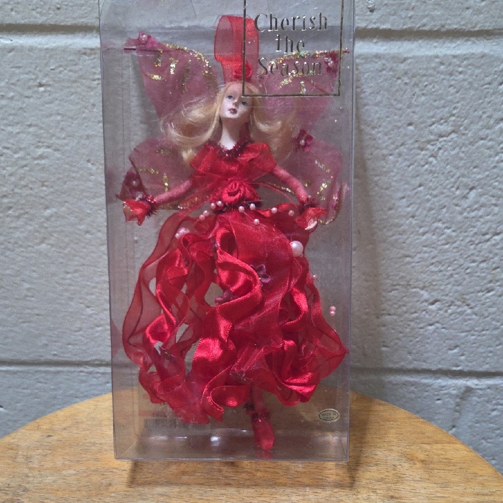 Source Unknown Red Holiday Fairy Decor